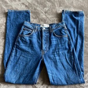 Reformation Denim Jeans Cynthia High Relaxed Cuff, Teton Wash, Size 26